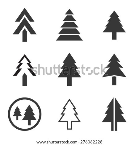 Pine Tree Vector Icons Set - 276062228 : Shutterstock