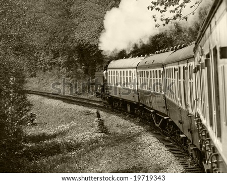 Steam Train in black and white