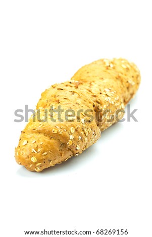 bread with cereals isolated on white