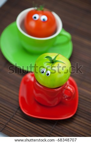 tomato with eyes