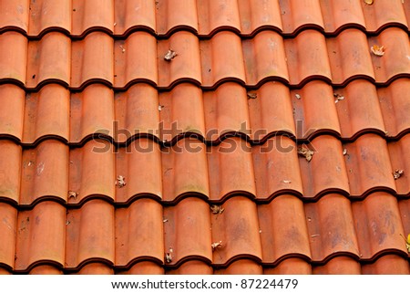 background of tiled red roof