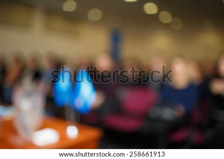 Blur Abstract background international conference,meeting room for media design