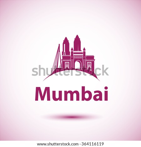 Mumbai India Skyline Silhouette Black Vector Design On White Background Illustration Icon Mumbai India Skyline Silhouette Black Vector Design On White Background Illustration Icon