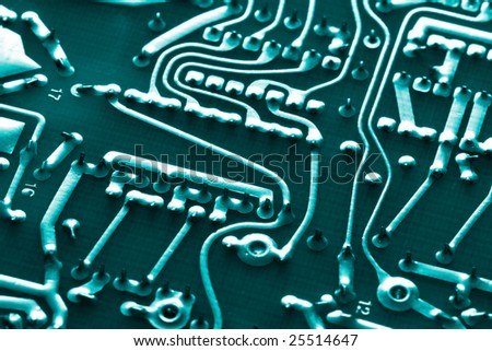 Macro of back or soldered circuit board