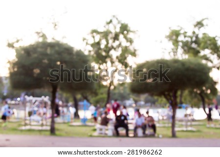 blurred photo of people lifestyle at public park for background usage