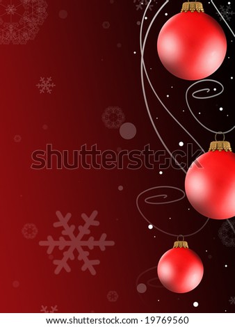 Christmas ornaments with illustrated background.