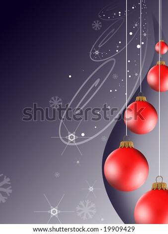 Christmas ornament with illustrated background.