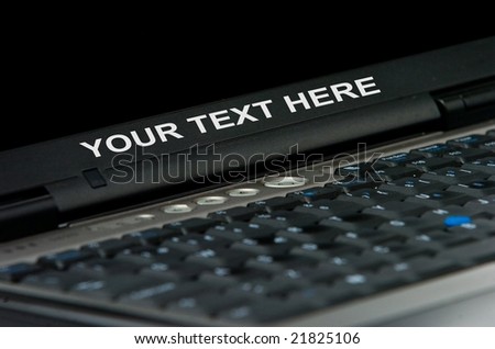 detail of laptop with editable text