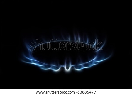 Blue Flames A fractal filtered image of a natural gas burner. Horizontal.