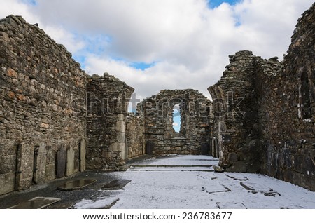 This is a church ruin in Ireland.