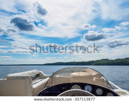 This is a view of East Gull Lake from a pontoon boat. This is in Minnesota.