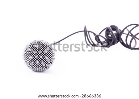 Microphone and cable on White Background (Front View)