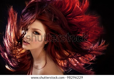 A beautiful woman with crazy hair