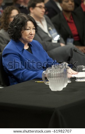WASHINGTON - JULY 13 : US Supreme Court Nomimee hearing Sonia Sotomayor July 13, 2009 in Washington, DC