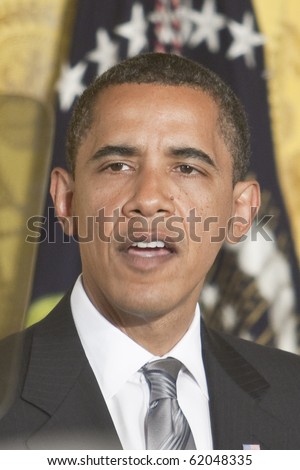 WASHINGTON - JUNE 29: US President Barack Obama gives speech from the East Room of the White House June 29, 2009 in Washington, DC