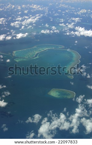 Aerial photo of Hook Reef on the Great Barrier Reef Australia