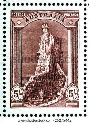 Australian Five shilling stamp of queen Mary
