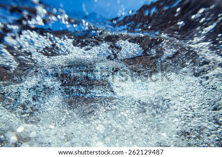 abstract underwater sea foam  bubbles and bokeh texture background