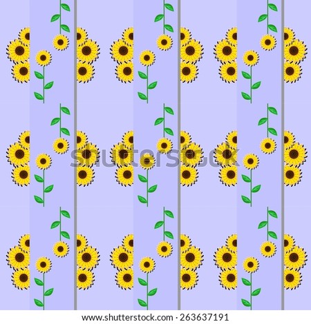 illustration dedicated to the beautiful flowers - sunflowers.