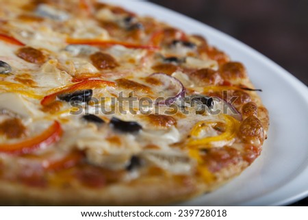 Pan fresh pizza with cheese