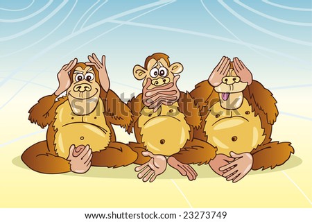 pictures of monkeys cartoon. stock vector : cartoon