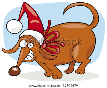 Christmas Dog Stock Vector Illustration 39504679 : Shutterstock