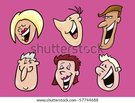 laughing face clip art. stock vector : set of laughing
