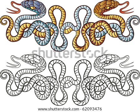 stock vector snakes tattoo design