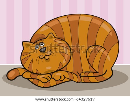 fat cat cartoon character. stock photo : Cartoon