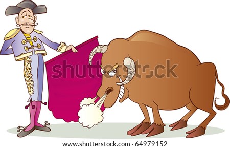 cartoon spanish bullfighter