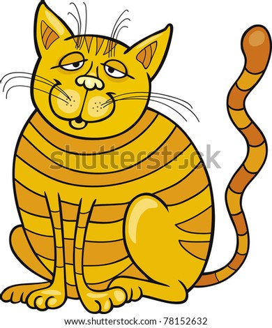 Cartoon Illustration Of Happy Yellow Cat - 7815