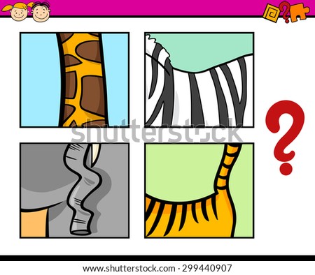 Cartoon Vector Illustration of Education Game of Guessing Animals for Preschool Children