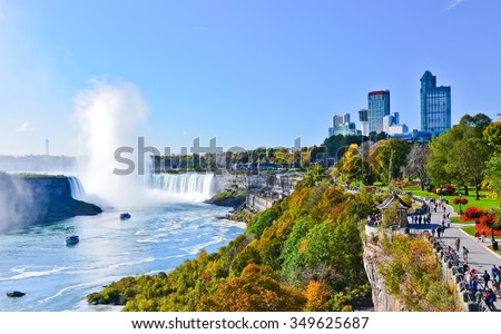 View of Niagara Falls in autumn