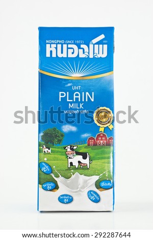 BANGKOK, THAILAND - JUNE 30: NongPho UHT Plain Milk  Flavored on June 30, 2015. It is coming from the NONGPHO Dairy Co-Operative LTD that is the biggest farms in Thailand..