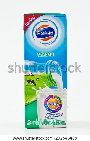 BANGKOK,THAILAND-JUNE 30 : FOREMOST UHT Sweetened Milk  Flavored on June 30, 2015. It Is coming From The FRIESLAND CAMPINA (Thailand) PCL.  That Is A popular beverage in Thailand.