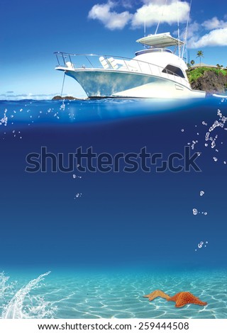 Seaview safari dive boat in tropical sea