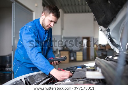 Professional car mechanic, auto repair concept.
