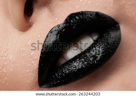 Creative black lips.