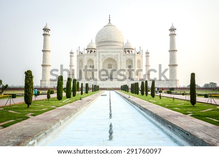 Taj mahal, A famous historical monument and landmark in Agra, India