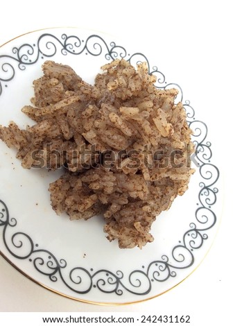 Rice with honey and powder poppy food Thai style  of Thailand