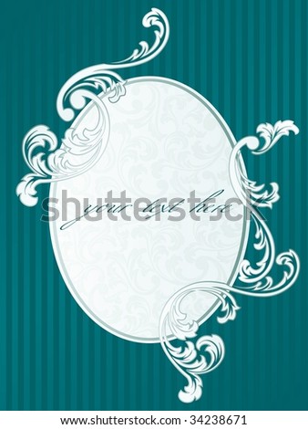 Retro swirls turquoise silver wedding invitation template