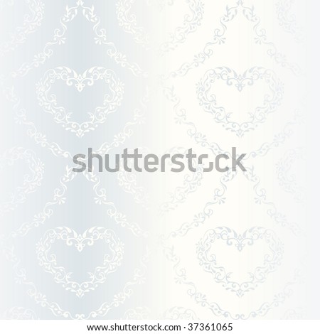 stock photo Victorian white satin wedding pattern with hearts JPG 