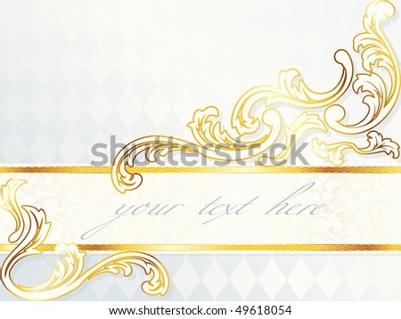 stock vector Beautiful horizontal rococo wedding banner 