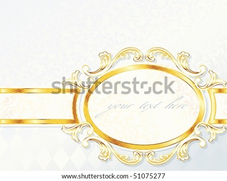 stock vector Beautiful horizontal rococo wedding banner