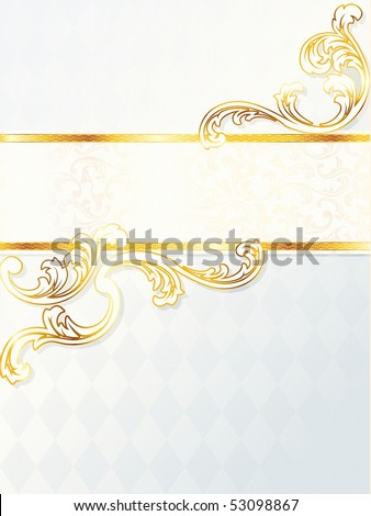 stock photo Beautiful vertical rococo wedding banner JPG vector version 