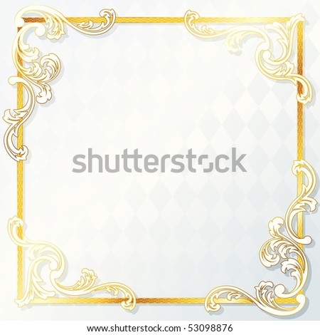 stock photo Beautiful square rococo wedding frame JPG vector version 