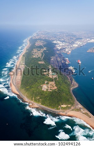 overhead view of durban harbor, south africa