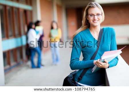 smart female college student on campus