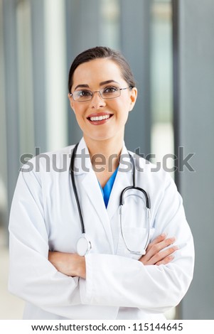 beautiful female doctor in uniform portrait
