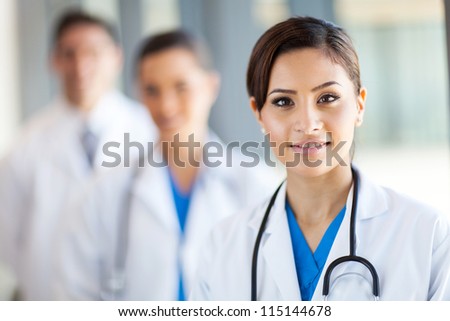 beautiful healthcare workers portrait in hospital